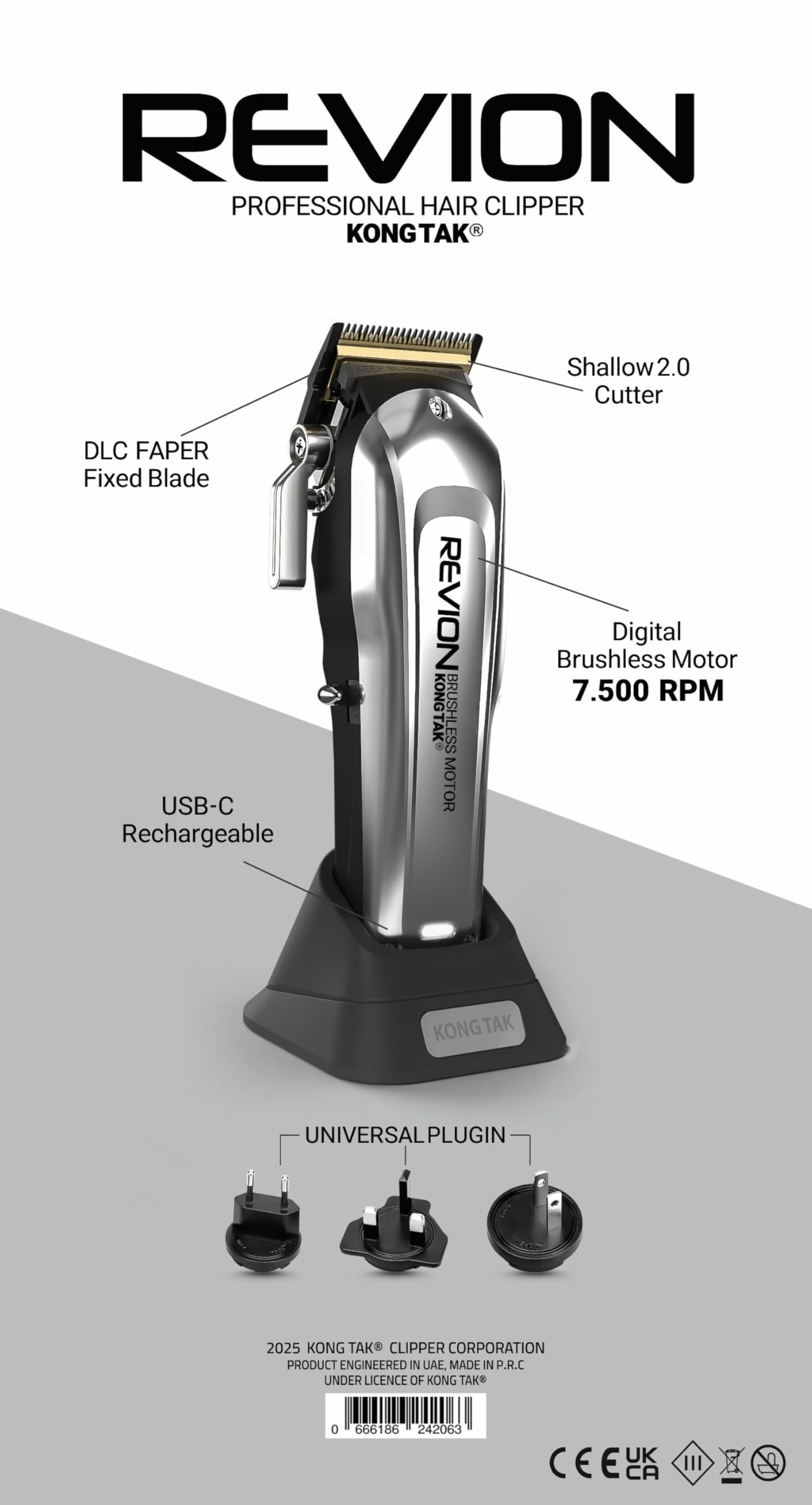 Amazon.com: KONG TAK REVION Professional Hair Clipper with Digital